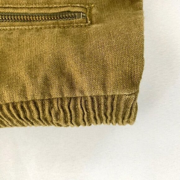 ARITZIA WILFRED FREE ALANA KHAKI GREEN LINEN BLEND MOTO JACKET - M - Picture 7 of 8